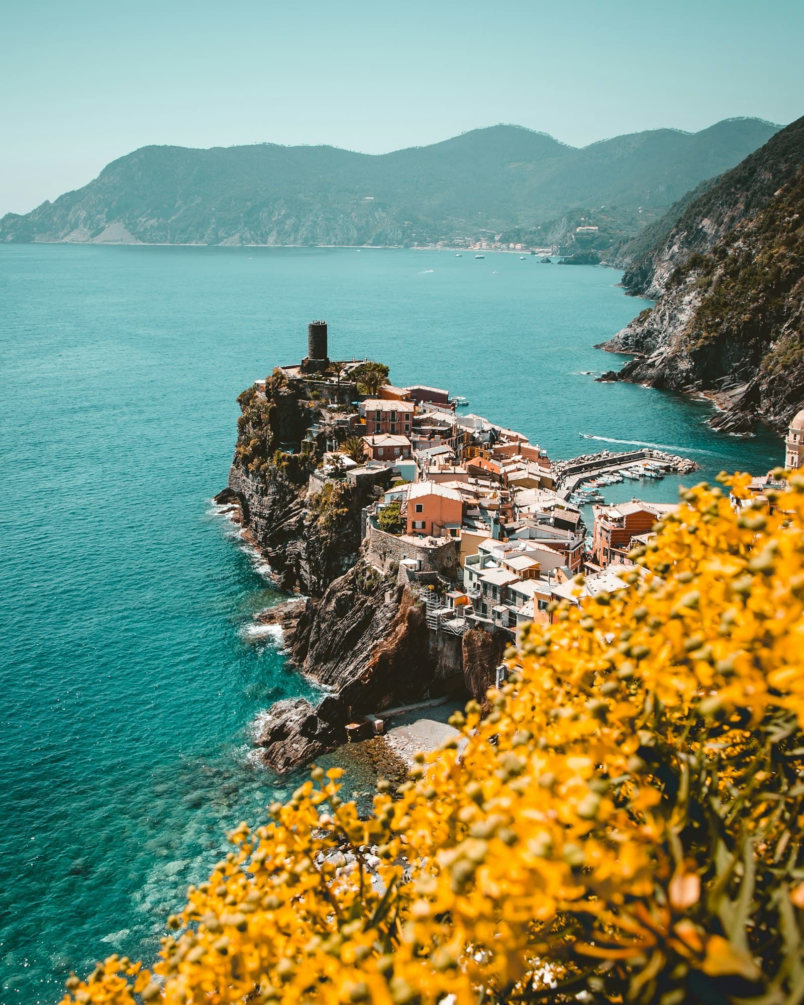 Vernazza stacked above the Ligurian sea